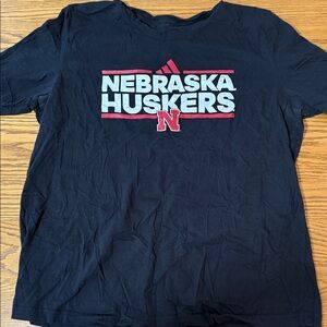 Adidas Black Nebraska Huskers T-Shirt